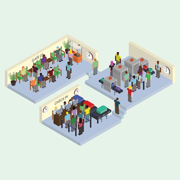 Isometric Illustration of an Airport